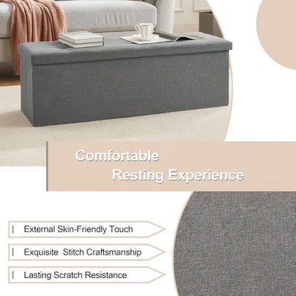 15-Inch Foldable Storage Ottoman for Living Room and Bedroom detail image - detail view 8
