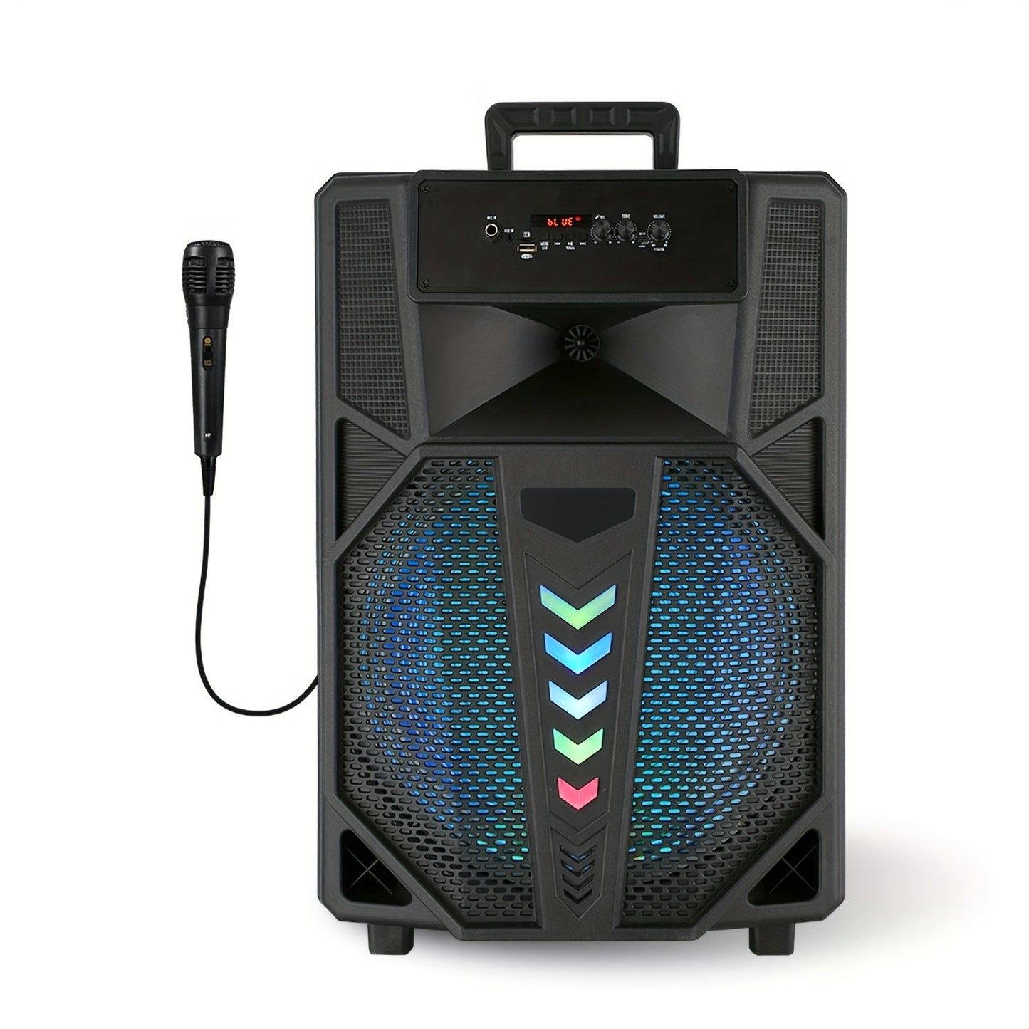 15-Inch Portable PA Speaker with RGB Lights shown in the 15-inch wireless speaker (without bracket) option