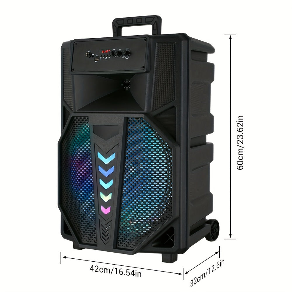 15-Inch Portable PA Speaker with RGB Lights, Wireless Audio and Mic detail image