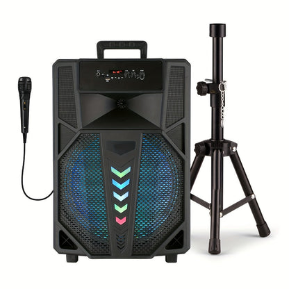 15-Inch Portable PA Speaker with RGB Lights, Wireless Audio and Mic detail image - detail view 5
