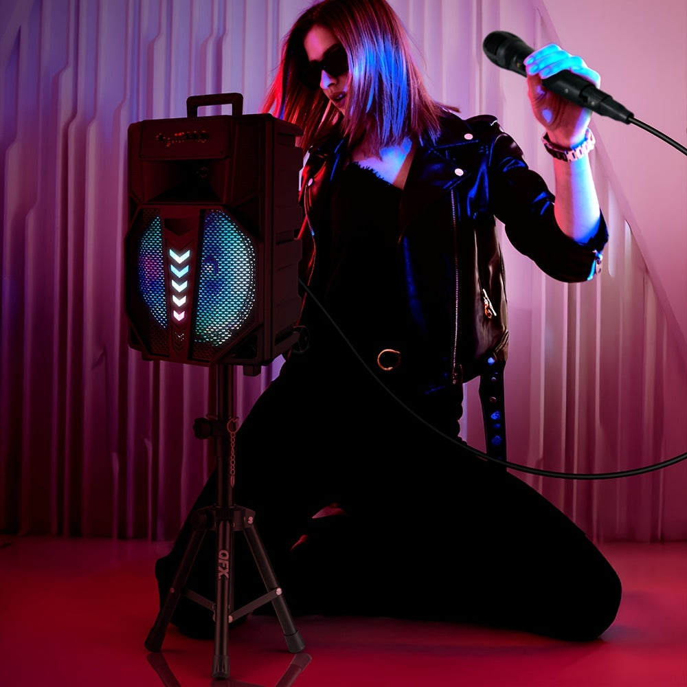 15-Inch Portable PA Speaker with RGB Lights, Wireless Audio and Mic detail image - detail view 6