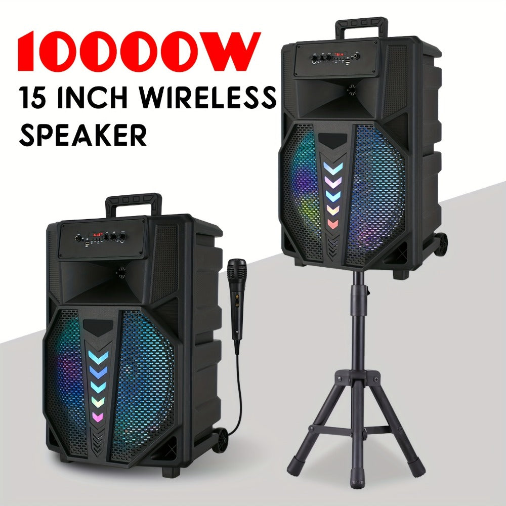15-Inch Portable PA Speaker with RGB Lights shown in the main product view