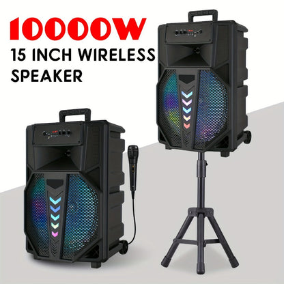 15-Inch Portable PA Speaker with RGB Lights shown in the main product view