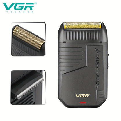 Electric Shaver VGR Cordless Foil Razor with USB Rechargeable Power in Black, Models V-363 or V-375