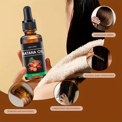 Batana Oil Hair Treatment Leave-In Essence 30ml - Plant Extract Deep Moisturizing Scalp Care, Lasting Fragrance, Frizz Control, All Hair