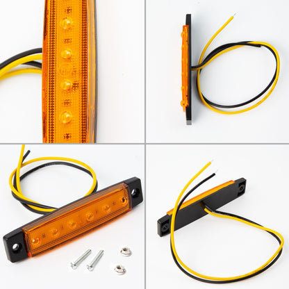 LED Side Marker Lights 30-Pack – 3.8" 6-LED Indicator Lamps for Car, Truck, Trailer & Bus, 12V Multi-Color