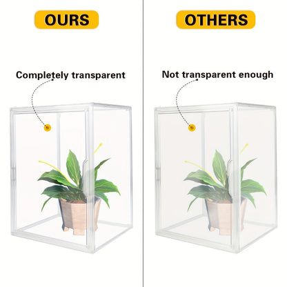 XL Clear Stackable Acrylic Storage Bin with Magnetic Lid, 50L Foldable Display Organizer in One- or Two-Piece Options