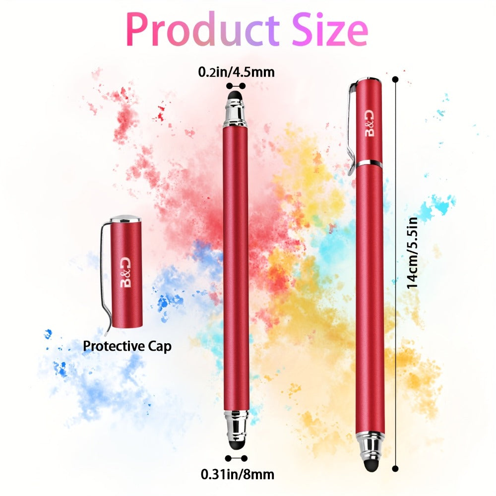 Capacitive Stylus Pen 6 Pack 2-in-1 Universal Touch Screen Stylus with 30 Replaceable Soft Rubber Tips No Battery Required Compatible with iPad iPhone Samsung Galaxy Android Tablets Phones Multicolor Set