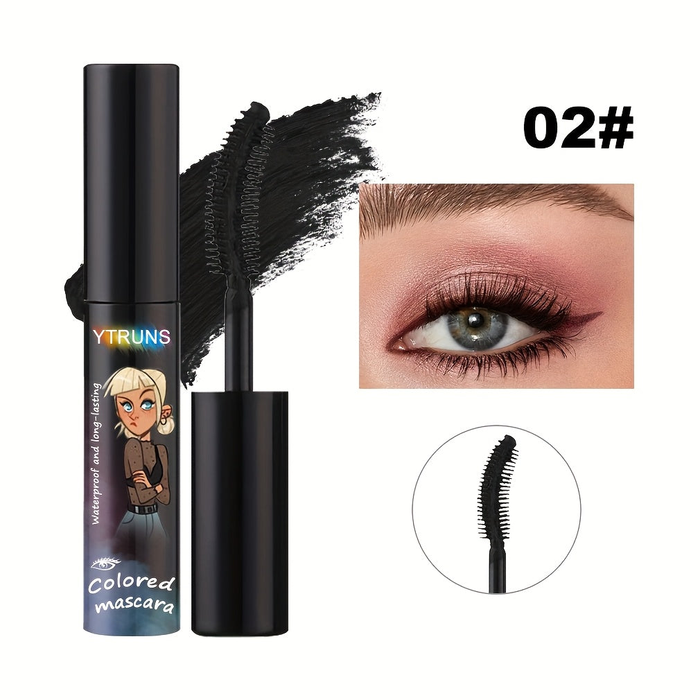 YTRUNS Colored Mascara in Six Shades from White and Brown to Black, Green, Blue or Purple with Curved Wands