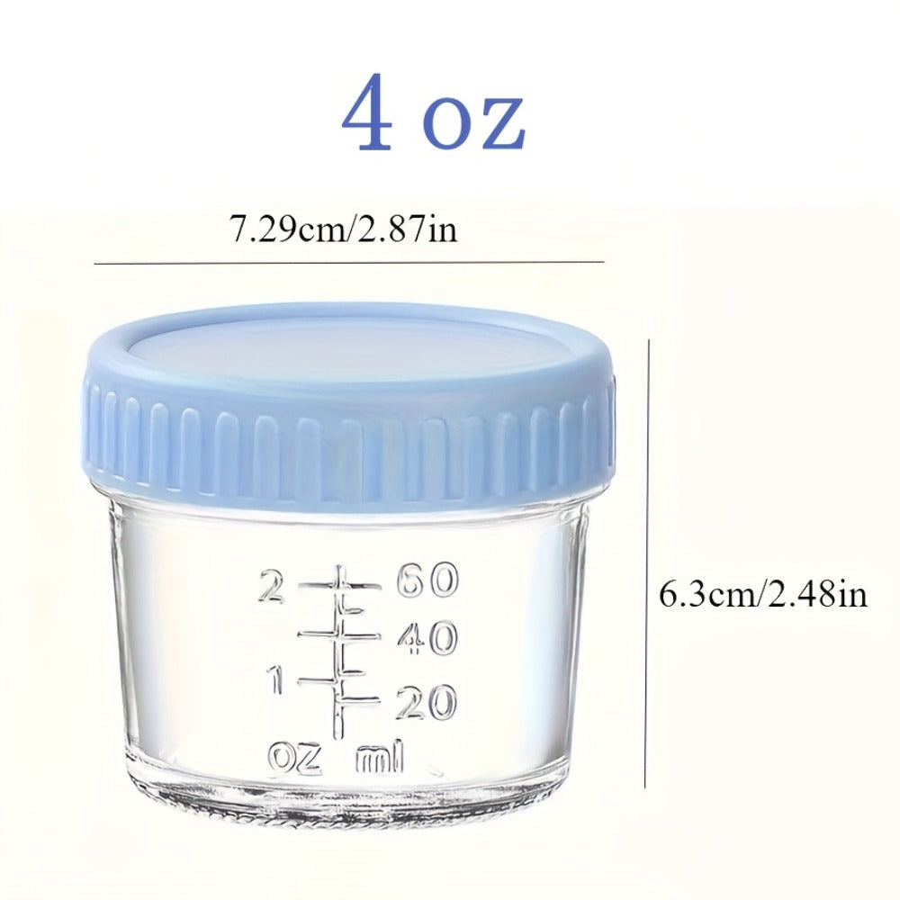 4 oz Mini Glass Storage Jar Set with Colorful Ribbed Screw Lids in Six- or Ten-Jar Pack Options