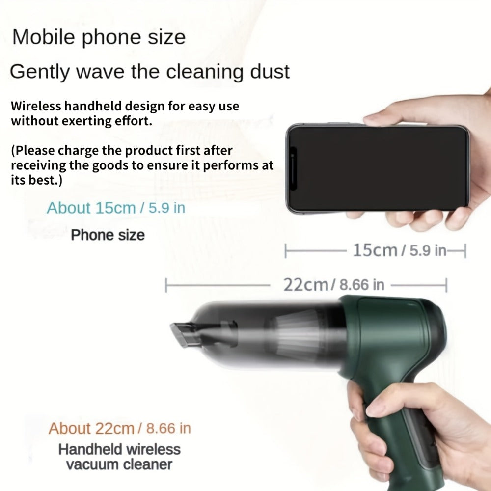 Handheld Vacuum Cleaner 3-in-1 with Suction, Blowing and Air Extraction Modes in Three Colors