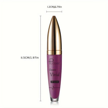 Matte Liquid Lip Color in Seven Numbered Shades with 8.5cm Clear Tube and Pointed Gold Cap