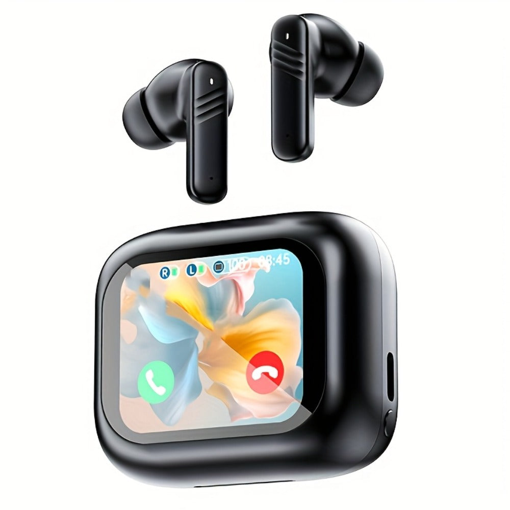 Wireless Earbuds Bluetooth 5.4 with ANC and ENC, LED Touchscreen Case and 48-Hour Playtime