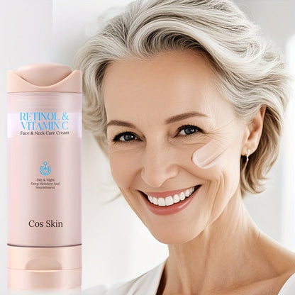 Retinol Vitamin C Face Cream Anti Aging Moisturizer for Skin Elasticity Brightening Deep Hydration Fast Absorbing Non Greasy Gentle Daily Skin Care for Women All Skin Types