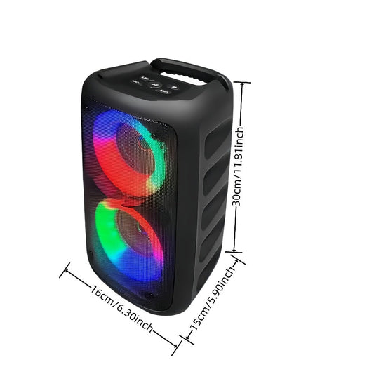 Karaoke Machine with LED Lights Bluetooth Speaker PA System – Portable Adult Singing Speaker with Wired Microphone or Wired + Wireless Mic, Supports TF Card, USB, AUX Input, TWS Connection