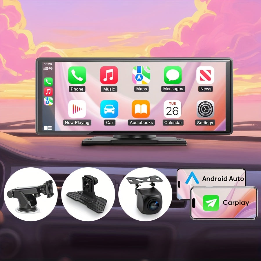 Wireless CarPlay & Android Auto Car Display - 7" & 10.62" HD Touchscreen, GPS Navigation, 1080P Reversing Camera, Dashcam, Mirror Link, FM/AUX/USB, Universal Fit for Cars RV Truck Van
