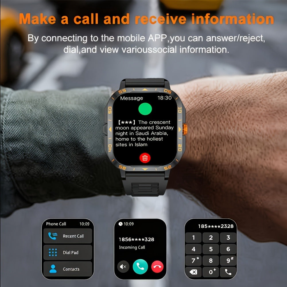 Smartwatch with Music Player Stopwatch LED Lighting Wireless Calling Multi Sport Mode Heart Rate Sleep Fitness Tracker iPhone Android Compatible Men Women Gift Black Gold Metal Strap