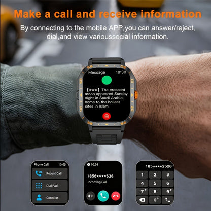 Smartwatch with Music Player Stopwatch LED Lighting Wireless Calling Multi Sport Mode Heart Rate Sleep Fitness Tracker iPhone Android Compatible Men Women Gift Black Gold Metal Strap
