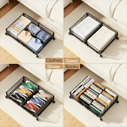 Under Bed Storage Containers with Wheels & Handles – Shoes, Clothes, Blankets Organizer