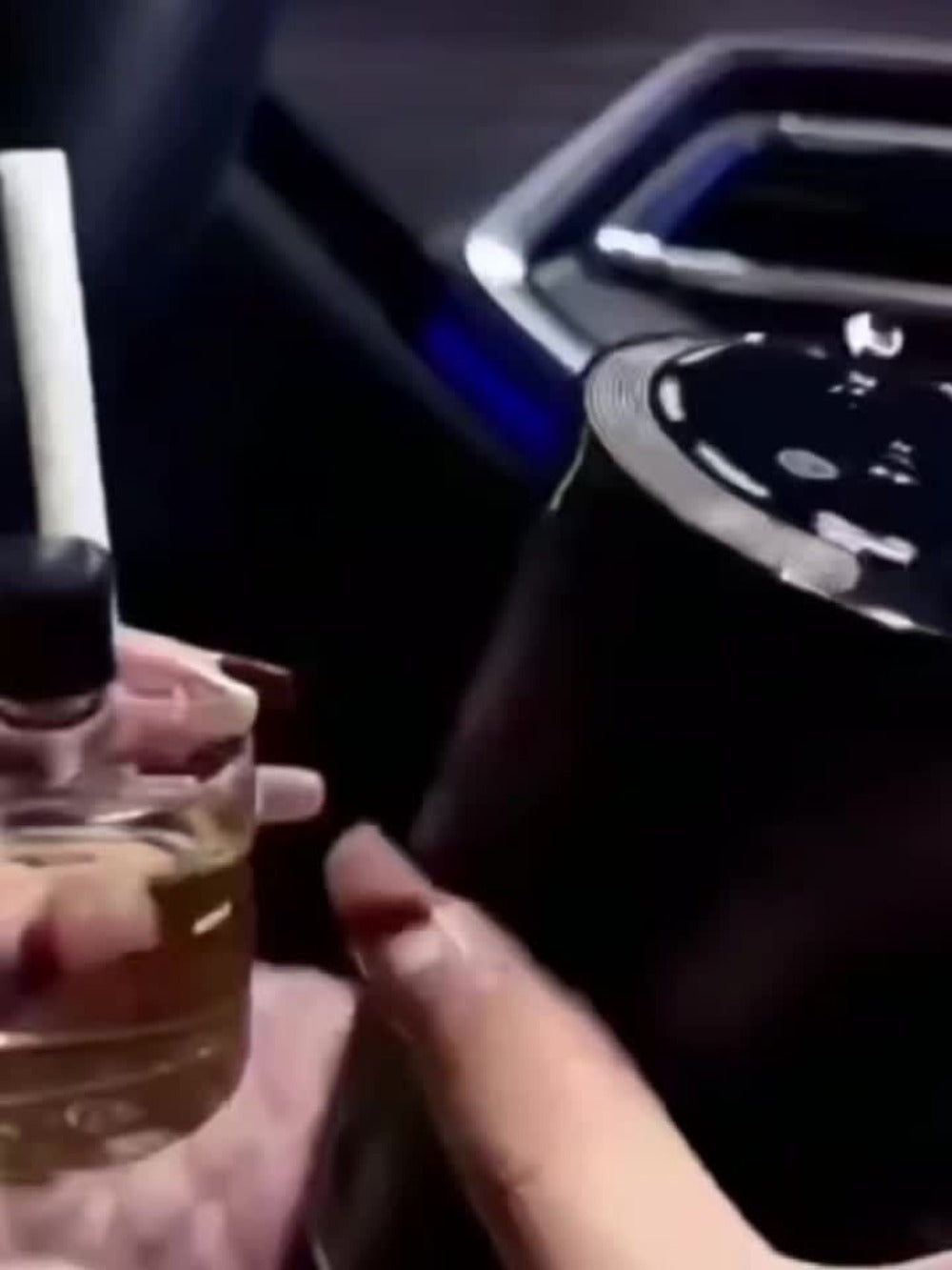 Car Aroma Diffuser - Smart In-Car Essential Oil Diffuser with Ambient RGB Light & Starlight Projection, Auto On/Off, Long-Lasting Natural Fragrance for Car, Home & Office (Gardenia or Cologne Scent)
