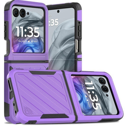 Phone Case Navy Dual-Layer PC and TPU Cover with Wireless Charging Support for Motorola Razr 2024