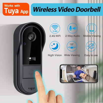 Video Doorbell Camera with Tuya App Marking, Night View, Two-Way Audio, Voice Changer and Single or Two-Pack Options