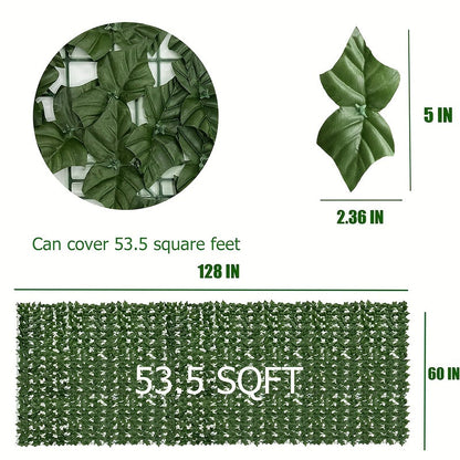 Artificial Ivy Privacy Fence Screen in 13 Size Options with Cuttable Green Leaf Panels for Patio or Balcony