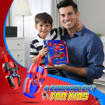 Spider Walkie Talkies for Kids – Long Range Outdoor Toy for Boys & Girls Ages 3-8, Camping Hiking Adventure Gift, 1-Pack & 2-Pack, Red Black & Pink