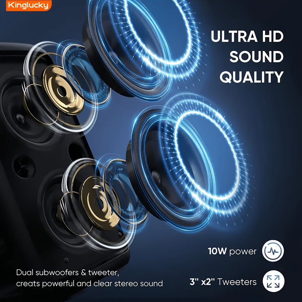Karaoke Party Speaker with Disco Lights & Microphone Kinglucky, Portable Bluetooth Subwoofer Speaker for Outdoor Events Family Singing, TWS Stereo Pairing, TF/AUX/USB, Wireless Speaker for Parties Backyard Celebrations