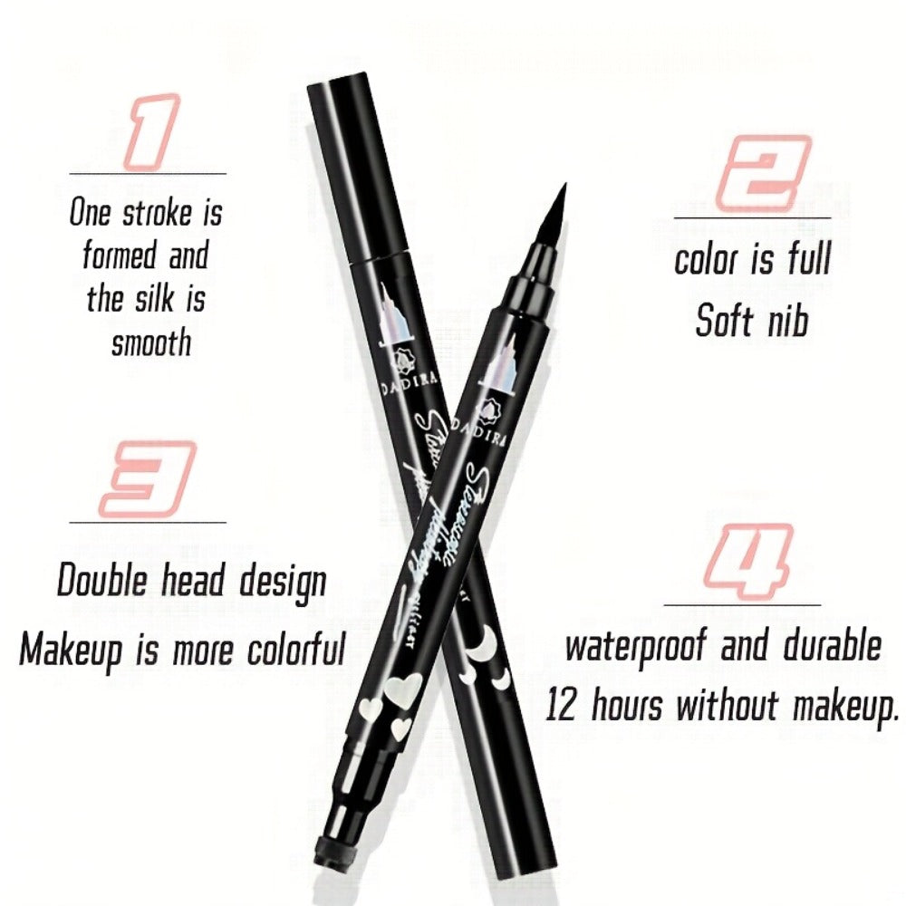 Waterproof Eyeliner Pen Set 6pcs Double-Ended Liquid Eyeliner Kit – Smudge-Proof, Oil-Proof, Long-Lasting Precision Eye Liner Pencil for Women, All-Day Wear, Cat Eye, Holiday Makeup Gift Set