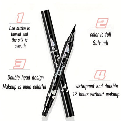 Waterproof Eyeliner Pen Set 6pcs Double-Ended Liquid Eyeliner Kit – Smudge-Proof, Oil-Proof, Long-Lasting Precision Eye Liner Pencil for Women, All-Day Wear, Cat Eye, Holiday Makeup Gift Set
