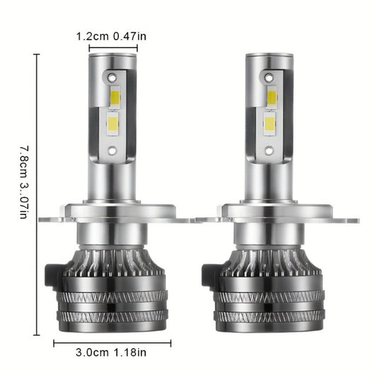 LED Headlight Bulbs 30000 Lumens 350W – H4 H11 9005/HB3 9006/HB4 9012/HIR2 | 6500K White 12V | 2-Pack Upgrade for Brighter Nighttime Driving