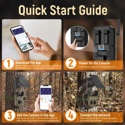 Solar Cellular Trail Camera 1920P No WiFi – 4G LTE Wildlife & Property Monitoring, PIR Motion Sensor, Infrared Night Vision, Two-Way Voice, IP65 Waterproof, Remote Access & 2-Year Replacement Warranty