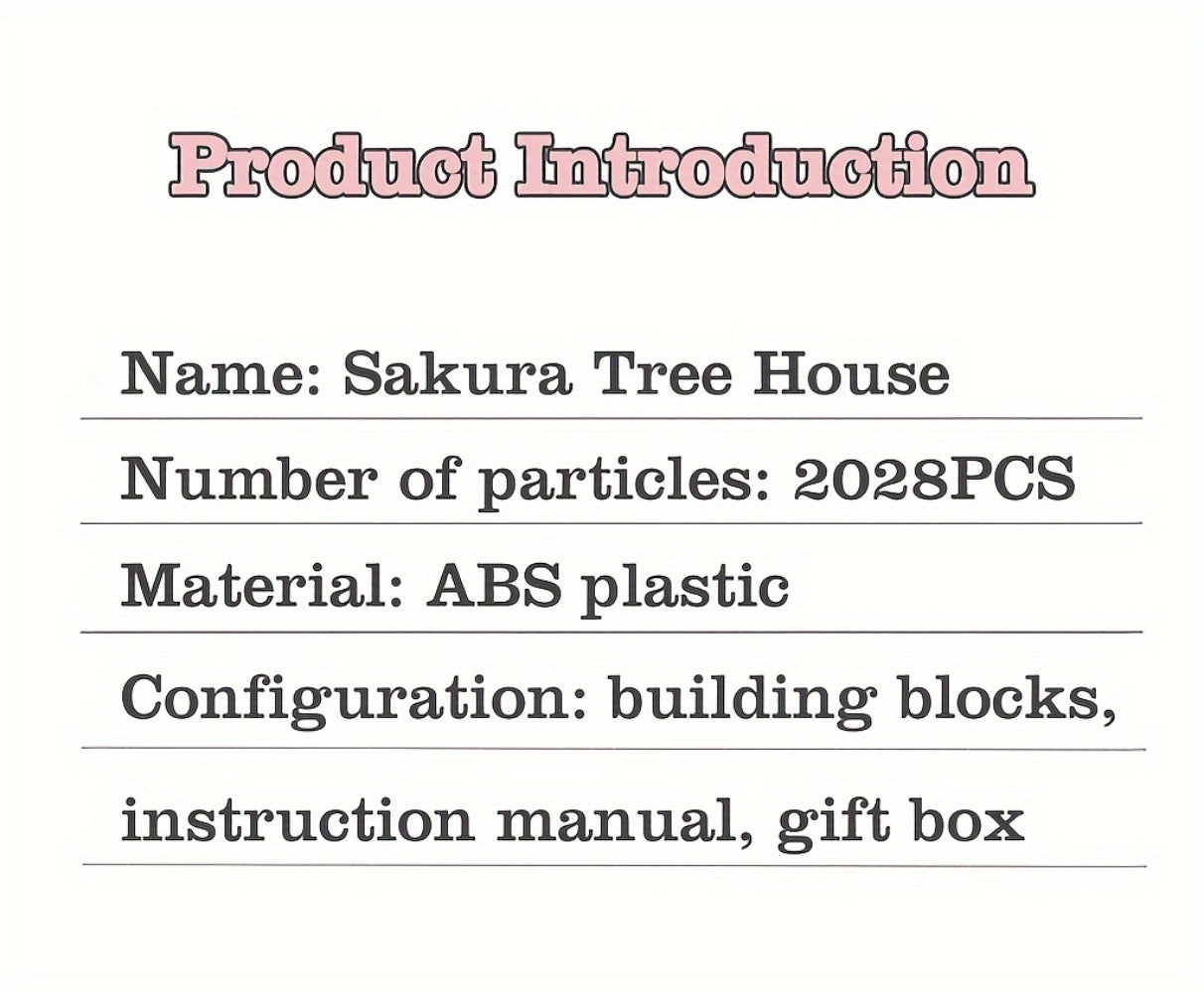 Sakura Cherry Blossom Tree House Building Blocks 1020-2028pcs – DIY Mini Brick Assembly Collectible Display Model, Relaxing Creative Gift for Adults Teens Girls Boys, Birthday Christmas Home Decor