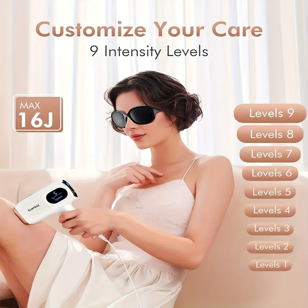 Sarisili AI01 IPL Hair Removal Device with Nine Intensity Levels, Manual and Auto Flash Modes and Display