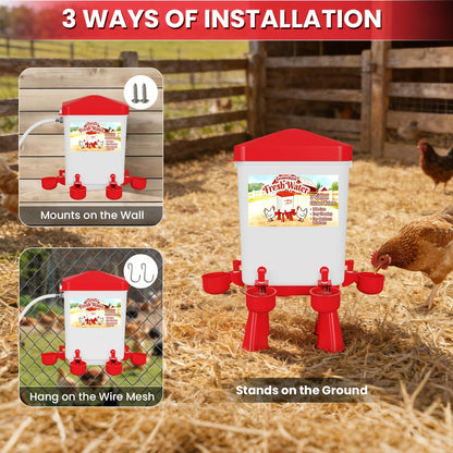 Chicken Waterer | Float Valve Hose Connect Continuous Auto Chick Duck