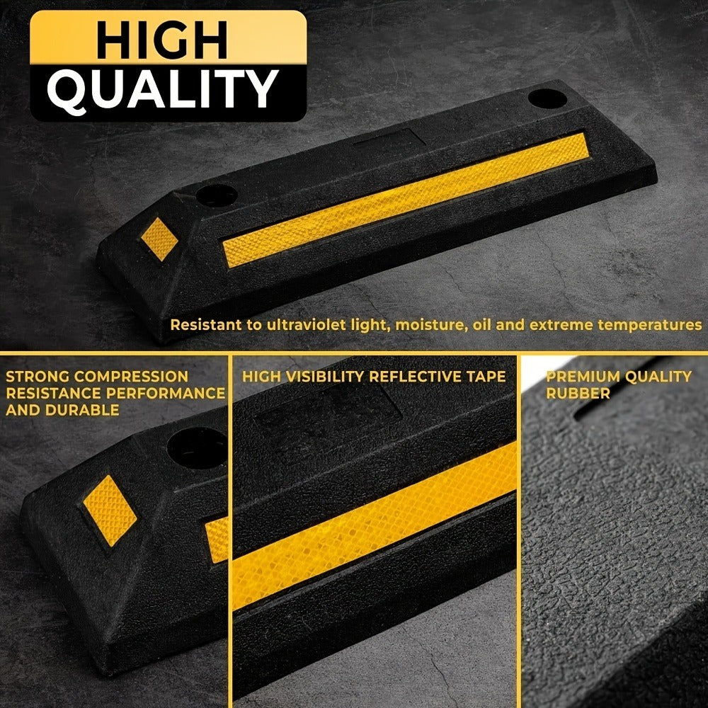 Garage Parking Curb Stop Rubber Wheel Stop 21 Inch Heavy Duty Car Tire Guide Railing for Garage Floor Wall Protector Vehicle Parking Aid 1pc 2pc 4pc Thickened Version Available