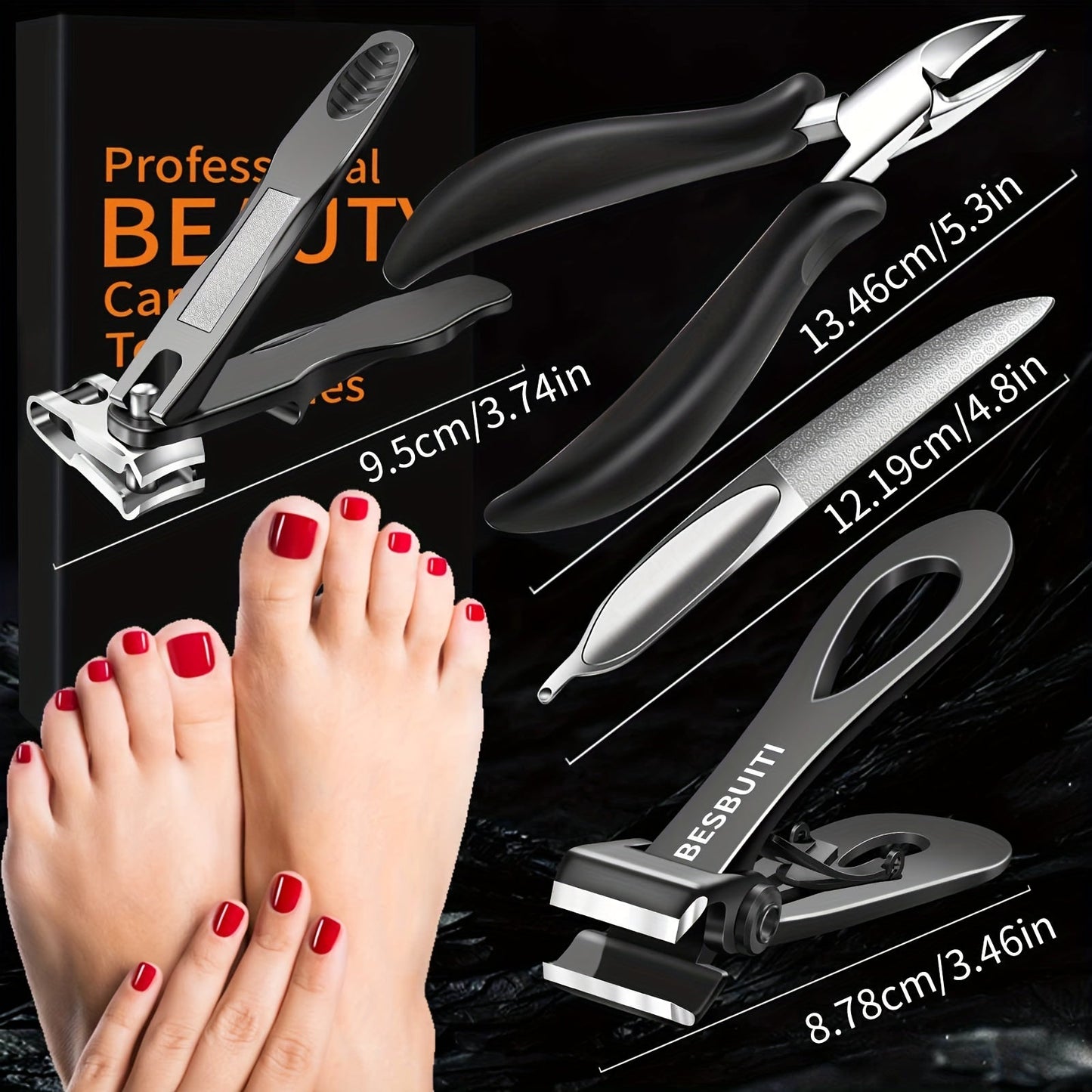 Nail Clipper Tool Set with Large Clipper Pair, Eight-Piece Kit or Hand-and-Foot Clipper Options
