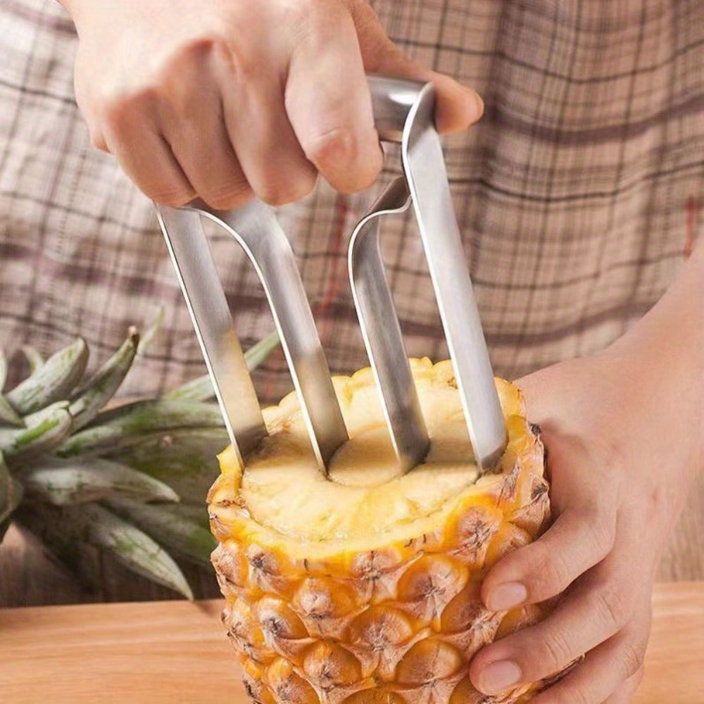 Pineapple Corer and Slicer with Twin-Grip Frame in 1-Piece or 2-Piece Quantity Options for Kitchen Prep