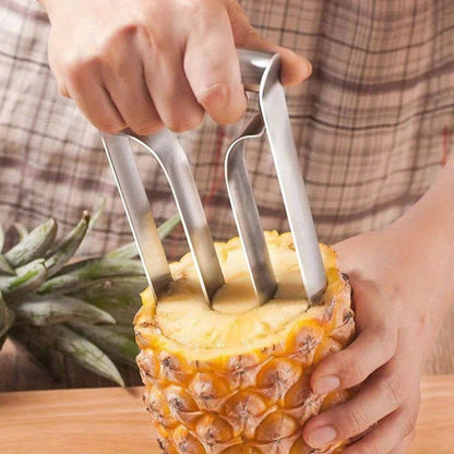 Pineapple Corer and Slicer with Twin-Grip Frame in 1-Piece or 2-Piece Quantity Options for Kitchen Prep