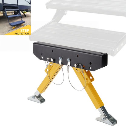 RV Step Stabilizer Kit – Adjustable Foldable Ladder Support for 5th Wheel, Travel Trailer & Motorhome, Eliminates Bounce, Protects Entry Steps, Easy 15-Min Install