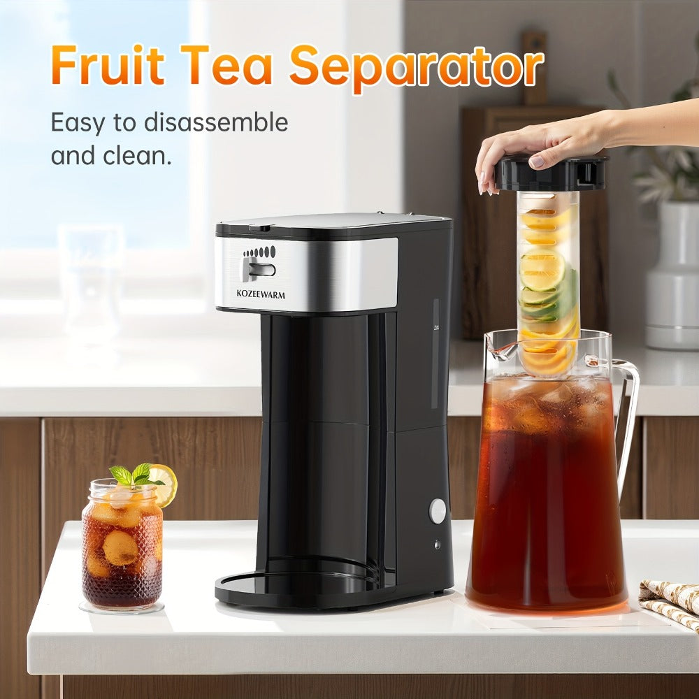 Iced Tea & Coffee Maker 3 QT Pitcher with Reusable Filter Basket | Adjustable Brew Strength | Cold Brew Machine for Iced Tea, Lattes, Lemonade & Flavored Water | Black