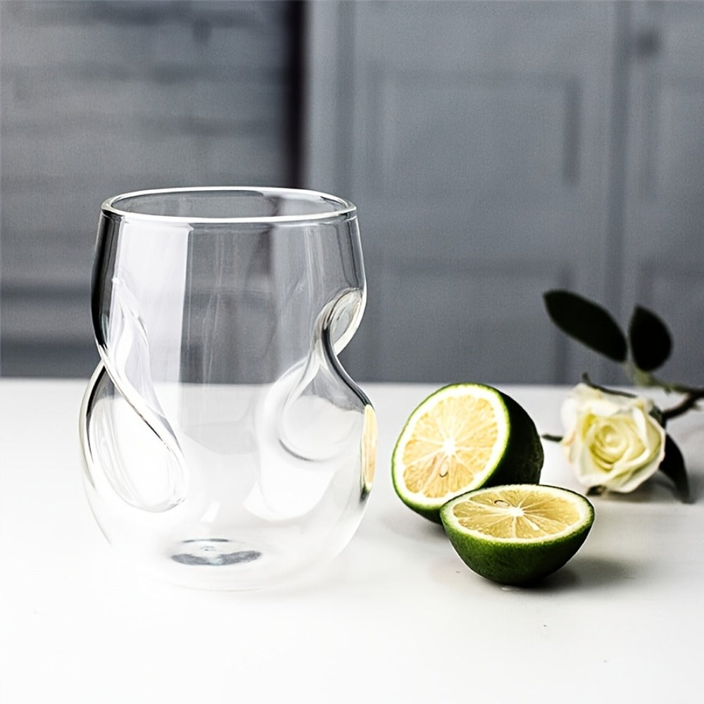 Twist Cocktail Glass Drinkware Set, 400ml Curved Cups in 2, 4 or 6-Piece Options for Home Bar and Table Service