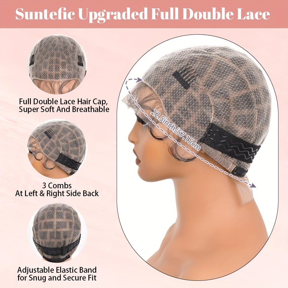 Pre-Sectioned Crochet Wig Cap with 45 to 122 Braided Sections in Natural Black or 613 Color Options