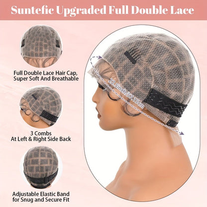 Pre-Sectioned Crochet Wig Cap with 45 to 122 Braided Sections in Natural Black or 613 Color Options