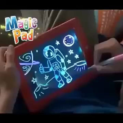 Magic LED Drawing Board for Kids with 15 Double-Sided Tracing Cards & 6 Washable Markers – Light Up Luminous Art Board for Boys & Girls Ages 3-8 | STEM Learning Toy | Perfect Christmas & Birthday Gift