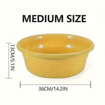 Plastic Wash Basin 12 Quart Stackable Round Tub - Portable Household Washing Bowl for Kitchen, Camping, Face Washing, Fruit & Vegetable Cleaning, Dish Washing & Bottle Rinsing, 4 Colors, Small to Oversized