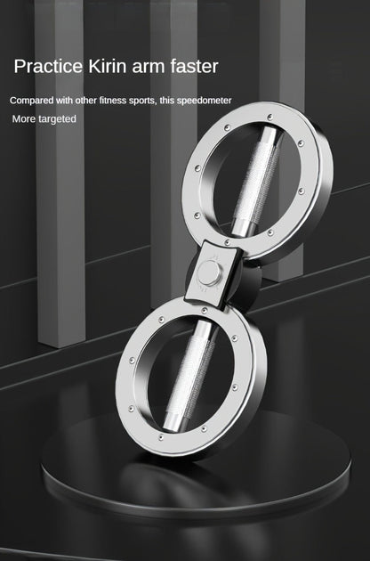Fitness Equipment Rotating Wrist and Forearm Trainer with Dual Metal Grip Rings and 360-Degree Resistance Arm