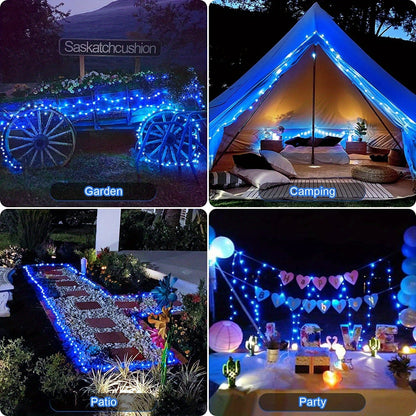 Solar String Lights Outdoor 2 Pack 104Ft 300LED IP65 Waterproof 8 Modes Fairy Lights for Garden Yard Patio Tree Christmas Wedding Party Decor