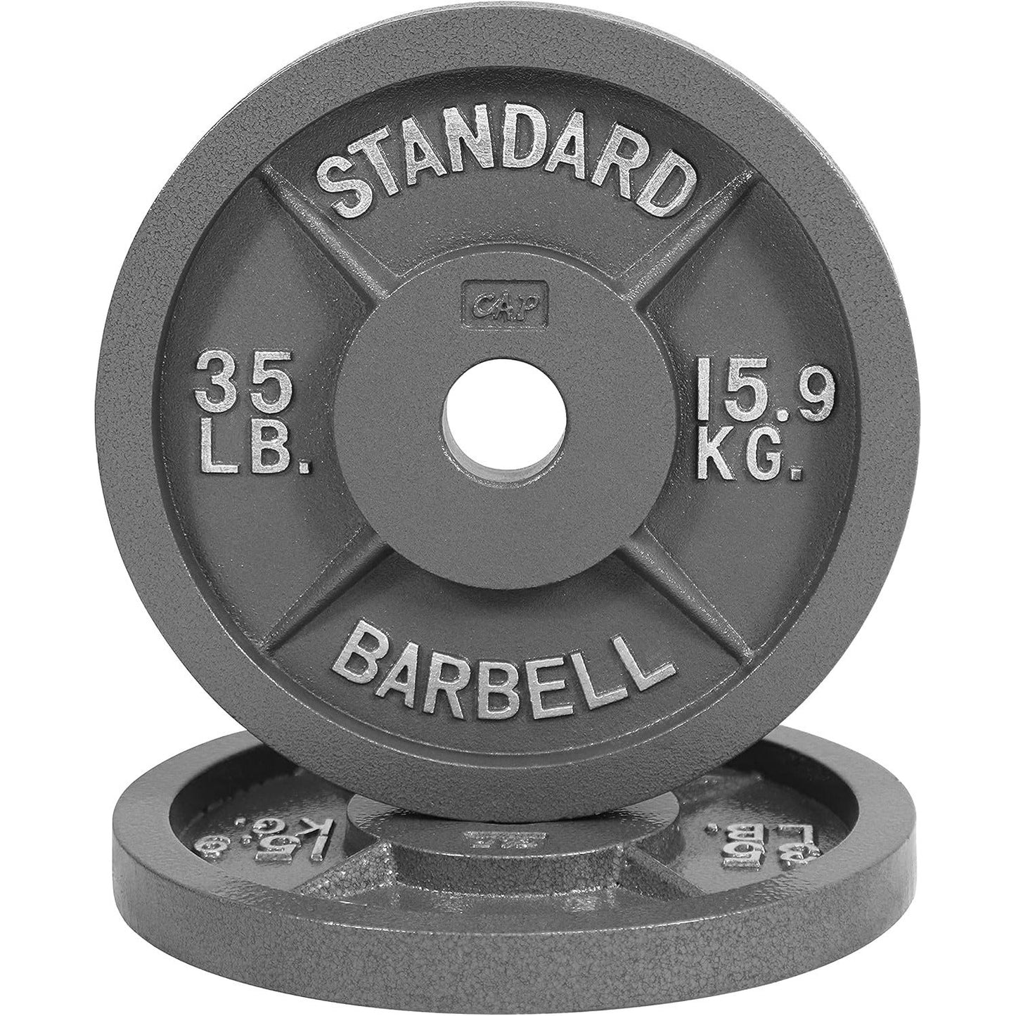 Gray STANDARD Cast-Style Weight Plates in Single, Pair, Four-Piece and Mixed Sets for Barbell Training
